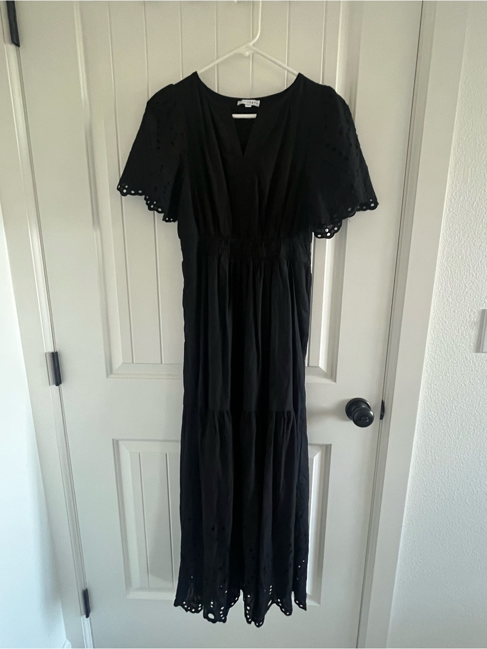 Baltic Born Black Eyelet Tiered Maxi Dress